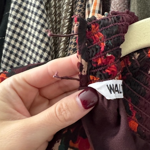 Walter Baker- Burgundy Floral Turtleneck Longsleeve Blouse - Picture 7 of 8